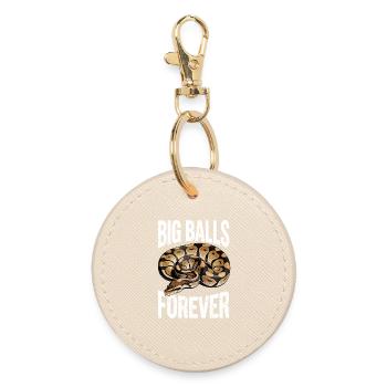 King Python Snakes Lover Terrarium Python - Round Keyring - oyster - Front