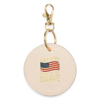 Terre de la Liberté - Drapeau vintage des États-Unis - Porte-clés rond - huître - Devant