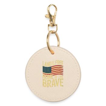 Terre de la Liberté - Drapeau vintage des États-Unis - Porte-clés rond - huître - Devant