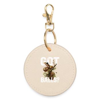 King Python Snakes Lover Terrarium Python - Round Keyring - oyster - Front