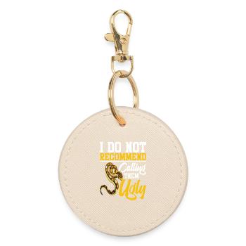  Snake Lover Reptile Enclosure Python Food Burmese - Round Keyring - oyster - Front