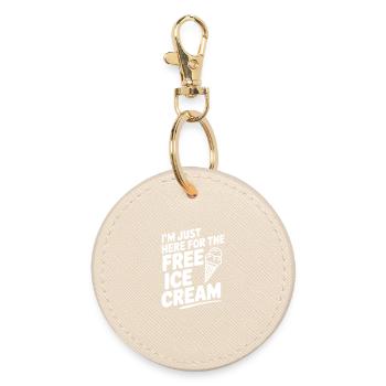 I'm Just Here for the Free Cream - Round Keyring - oyster - Front
