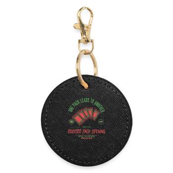 One Pack Leads To Another Booster Pack Opening - Round Keyring - black - Front