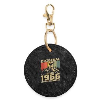 Cadeau d’anniversaire original vintage de 1966 - Porte-clés rond - noir - Devant