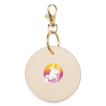 Gleitschirm Gleitschirmfliegen Paragliding - Round Keyring - oyster - Front