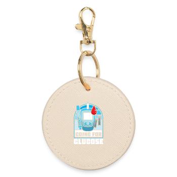 Diabetes type 1 diabetic - Round Keyring - oyster - Front