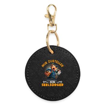 Postman ONLY DELIVERY PERSON NO PASTOR Funny - Round Keyring - black - Front