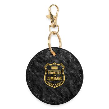 Police Lieutenant Police Lieutenant Rank Lt - Round Keyring - black - Front