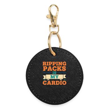 Ripping Packs ist mein Cardio-Sammelkarten-Sammler - Runder Schlüsselanhänger - Schwarz - Vorne