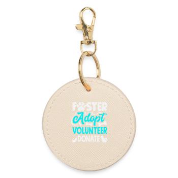 Foster Adopt Volunteer Animal Rescue Shelter - Round Keyring - oyster - Front