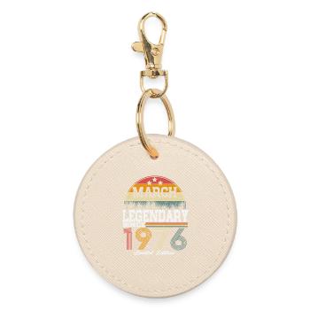 Legends were born in March 1976 - Round Keyring - oyster - Front