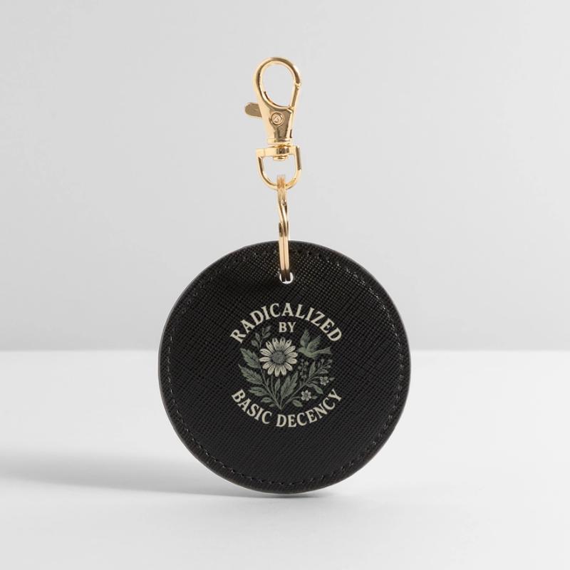 Radicalized By Basic Decency Floral Design Round Keyring