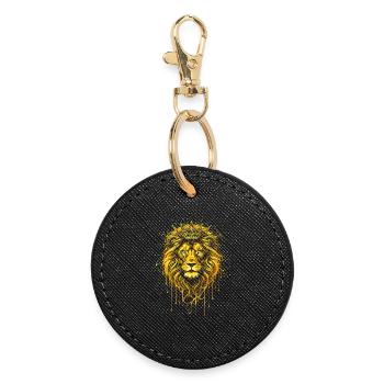 Couronne du Roi Lion d’Or - Porte-clés rond - noir - Devant