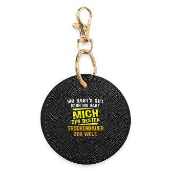 Drywall Builder Gift - Round Keyring - black - Front