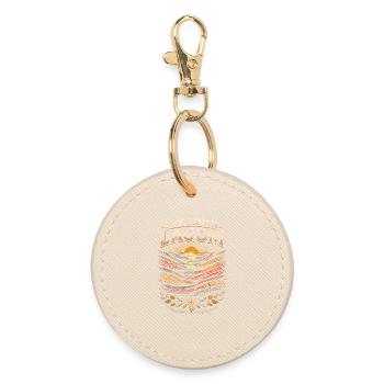 Scandinavian Viking Live Laugh Lagom - Round Keyring - oyster - Front