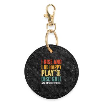 Disc Golf Geschenke Discgolf - Runder Schlüsselanhänger - Schwarz - Vorne
