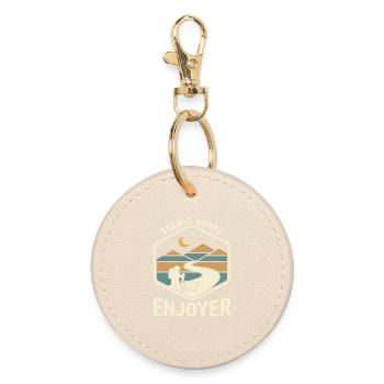 Scenic Route Enjoyer Wander Motif - Round Keyring - oyster - Front