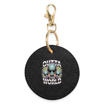 Chemise extraterrestre hors de ce monde – style années 90 - Porte-clés rond - noir - Devant