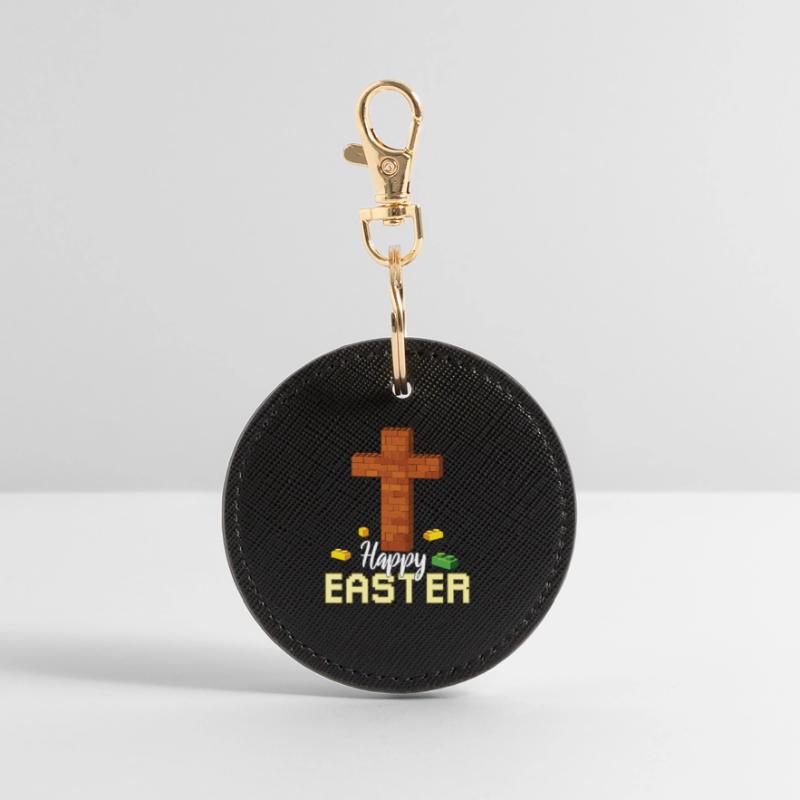 Master Builder Brick Builder Cross Happy Easter Round Keyring