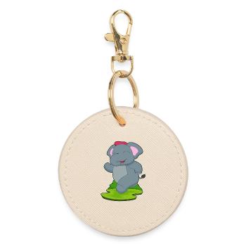 Elephant Jogger Jogging Sport - Porte-clés rond - huître - Devant
