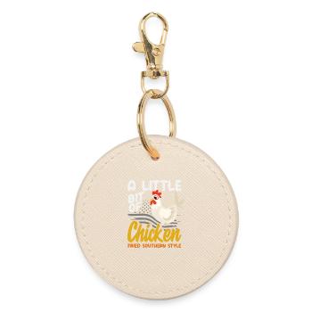 Chicken Fried Southern Style Country - Round Keyring - oyster - Front