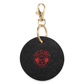 Fitness Motivation Bodybuilder Lift It Easy - Round Keyring - black - Front