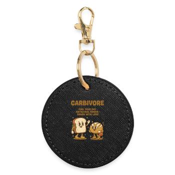 Sourdough Bread Baking Carbivore Fuel Your Day - Round Keyring - black - Front