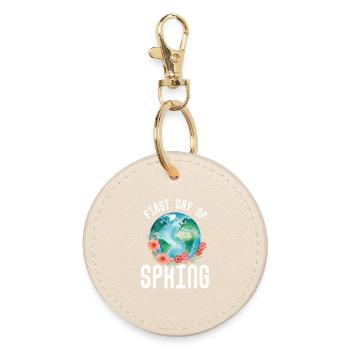 First Day Of Spring Happy Easter Ostara Eostre - Round Keyring - oyster - Front