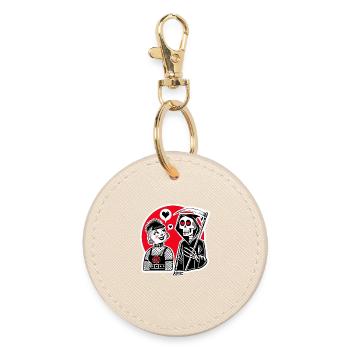 L’amour rencontre la Faucheuse – Duo punk - Porte-clés rond - huître - Devant