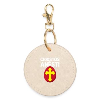 Christos Anesti Griechisches Osterei - Runder Schlüsselanhänger - Auster - Vorne