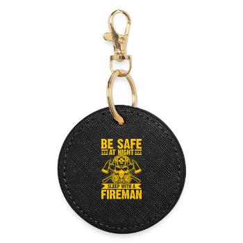 Night Fire Brigade Safety Hero - Round Keyring - black - Front