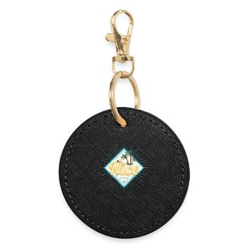 Souvenir vintage de la Côte d’Azur de Nice, France - Porte-clés rond - noir - Devant