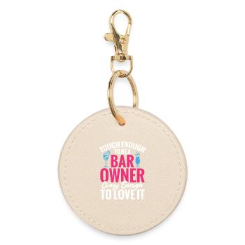 Barbesitzer Barkeeper Cocktailgläser Bardame - Runder Schlüsselanhänger - Auster - Vorne