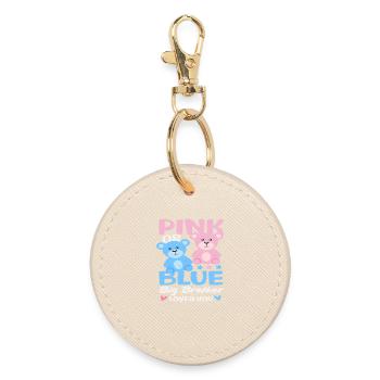 Pink Oder Blau Großer Bruder Liebt Dich - Runder Schlüsselanhänger - Auster - Vorne