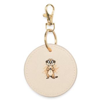Caricature de Suricate Douteuse - Porte-clés rond - huître - Devant