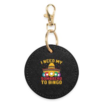 Bingo Jeu J’ai besoin de mon sombrero Bingo - Porte-clés rond - noir - Devant