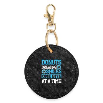 Restauration rapide en donuts - Porte-clés rond - noir - Devant