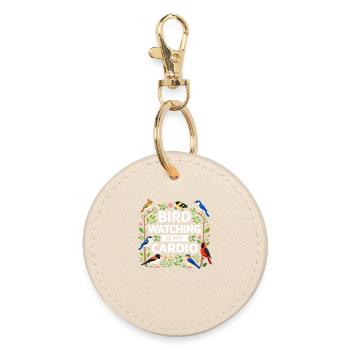 Bird Watching Birding Bird Watcher Bird Nerd - Round Keyring - oyster - Front