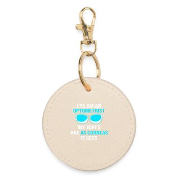 Optician Ophthalmologist - Round Keyring - oyster - Front
