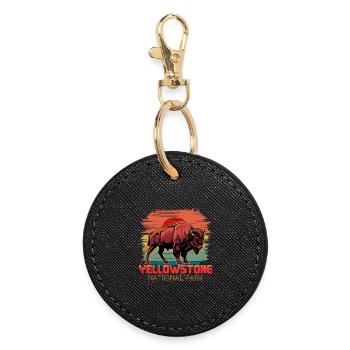 Buffalo Yellowstone National Park - Round Keyring - black - Front