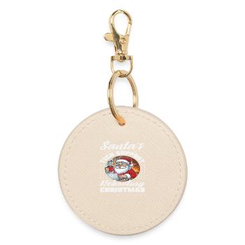 Support technique du Père Noël pour l’informatique de Noël - Porte-clés rond - huître - Devant