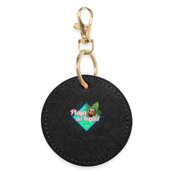 Playa del Ingles Gran Canaria Kanarische Souvenir - Runder Schlüsselanhänger - Schwarz - Vorne