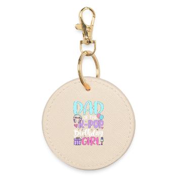 Dad Of The K Pop Birthday Girl - Round Keyring - oyster - Front