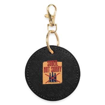 Abstinent antialcoolique - Porte-clés rond - noir - Devant