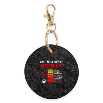Garde de Nuit Batterie Faible Infirmière - Porte-clés rond - noir - Devant