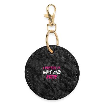 Wet and dirty Schlammlauf Mud Run Muddy Race - Runder Schlüsselanhänger - Schwarz - Vorne