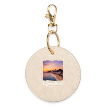 Copacabana Brasilien Sonnenuntergang Strandzauber - Runder Schlüsselanhänger - Auster - Vorne