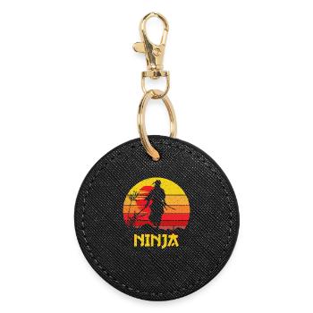 Ninja Sunset Shadow Warrior - Round Keyring - black - Front