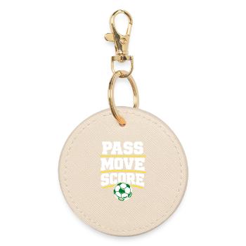 Soccer Training Youth Sports Coach - Round Keyring - oyster - Front
