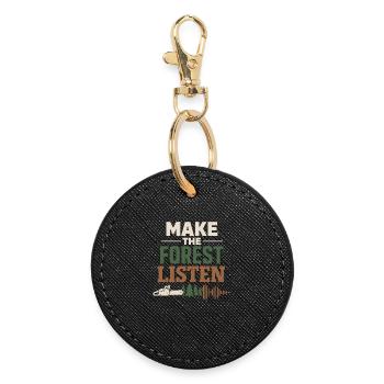 lumberjack therapy, logger therapy humor, - Round Keyring - black - Front